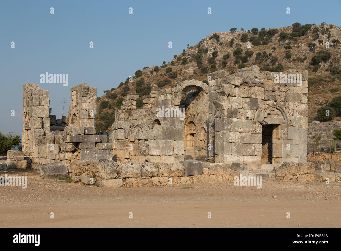 Kaunos ancient city in Dalyan Town, Turkey Stock Photo