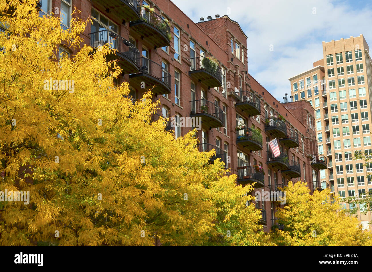 Fall in River North, Chicago Stock Photo