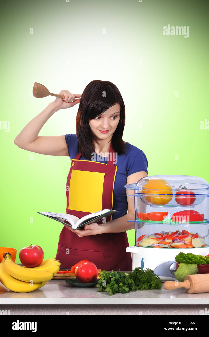 girl chef in the kitchen preparing a meal Stock Photo - Alamy