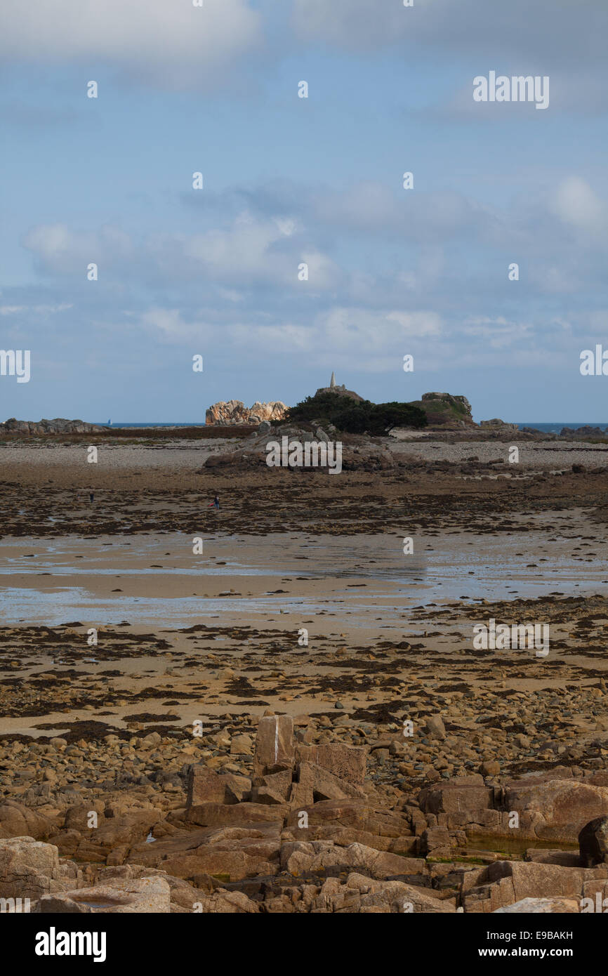 rugged coast of Northern Brittany Stock Photo