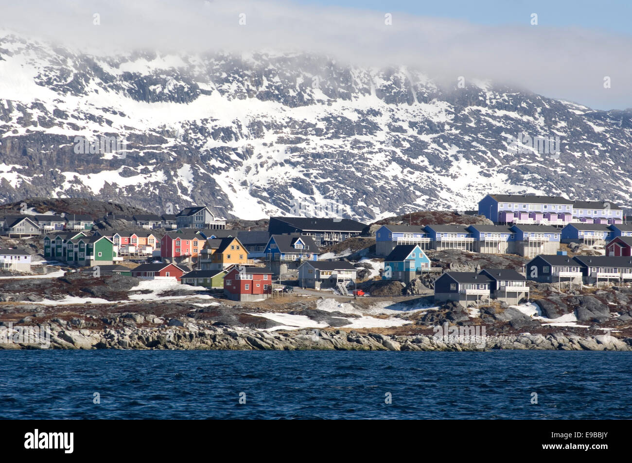 Homes near the sea in Nuuk, Greenland Stock Photo Alamy