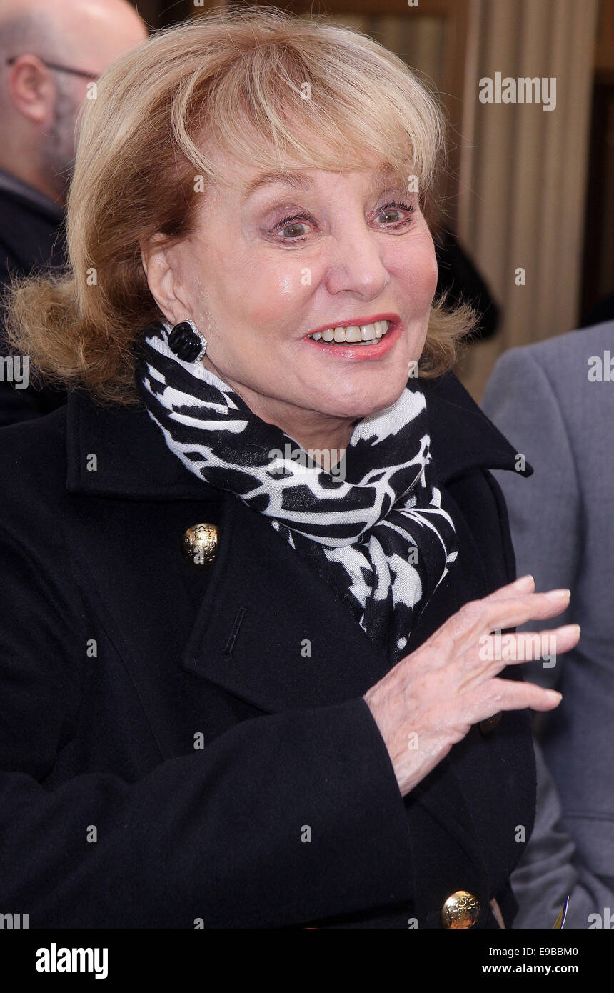 Opening night of The Cripple of Inishmaan at the Cort Theatre - Arrivals  Featuring: Barbara Walters Where: New York, New York, United States When: 20 Apr 2014 Stock Photo