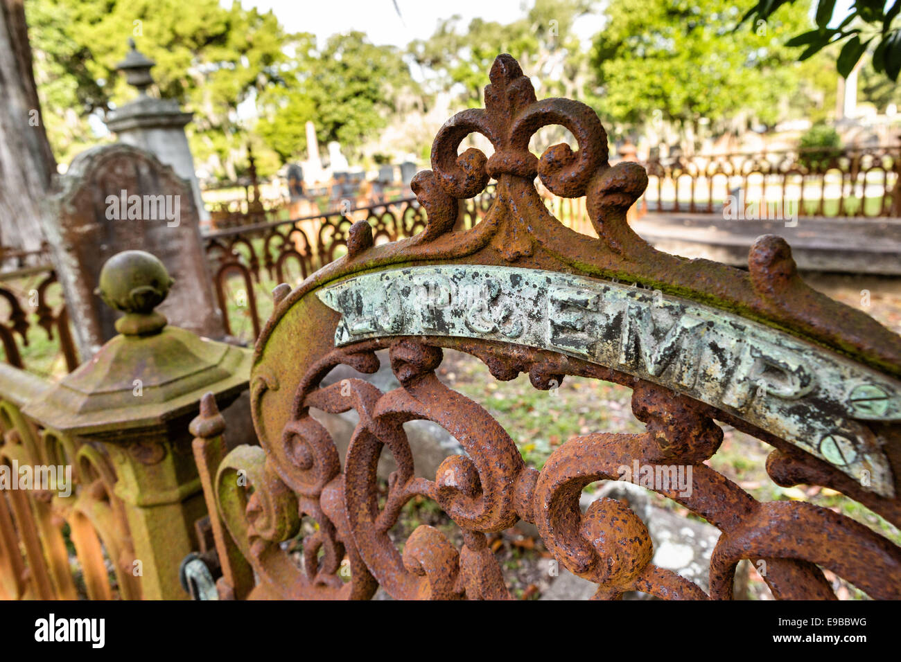 Tombstones in historic Magnolia Cemetery in Charleston, South Carolina