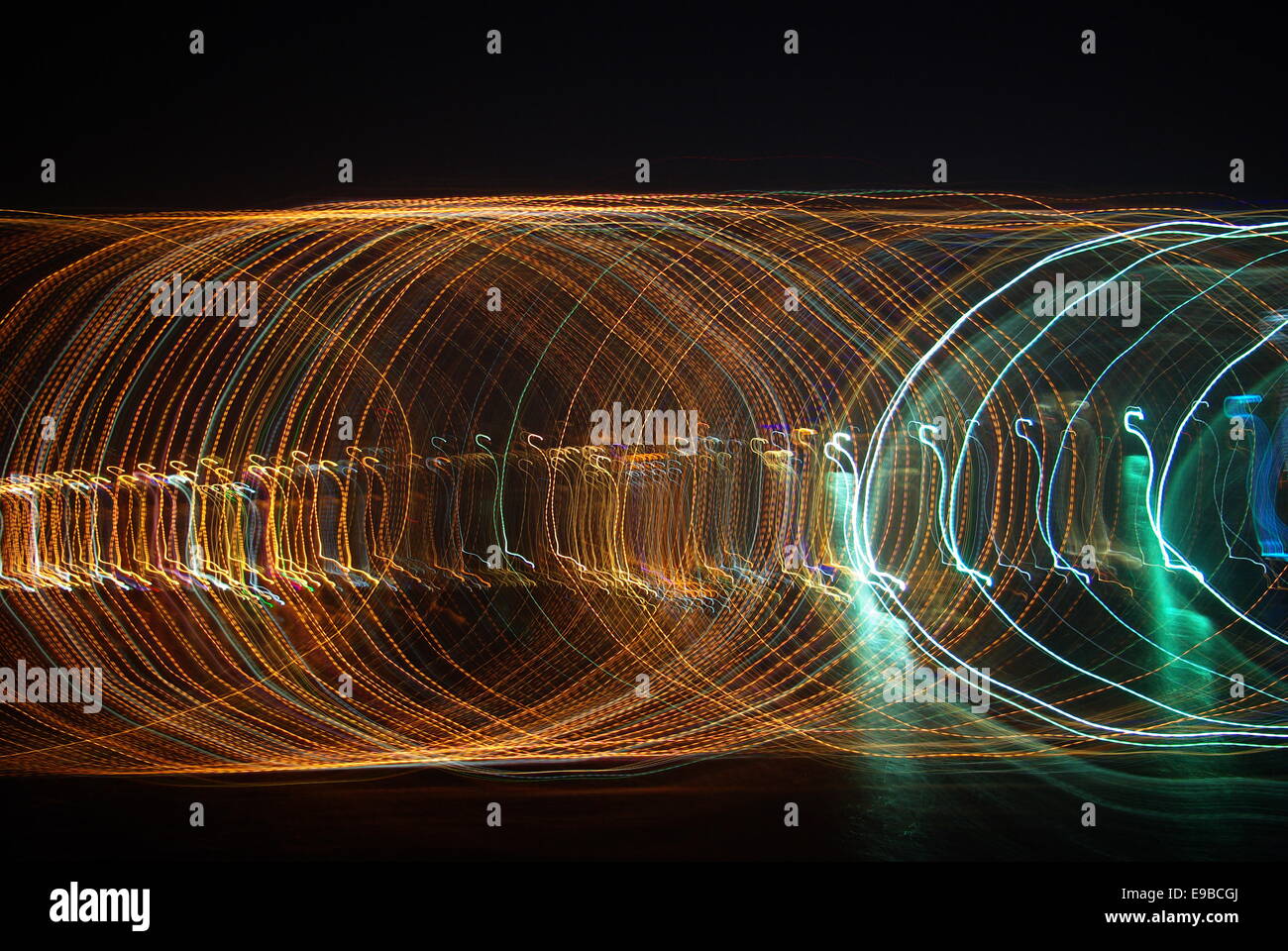 Abstract Long exposure  lights background Stock Photo