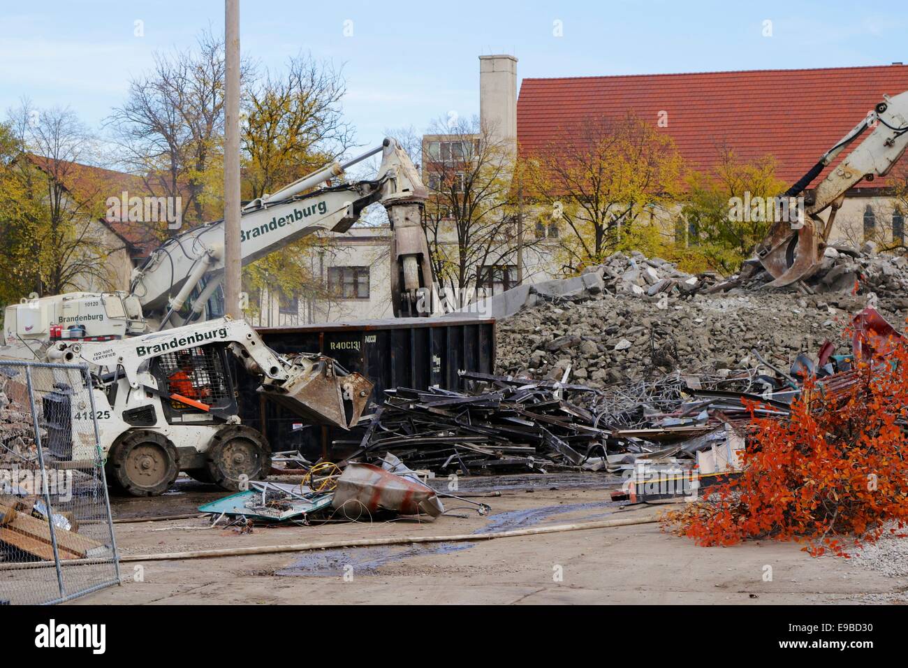 Demolition of old parking garage Stock Photo