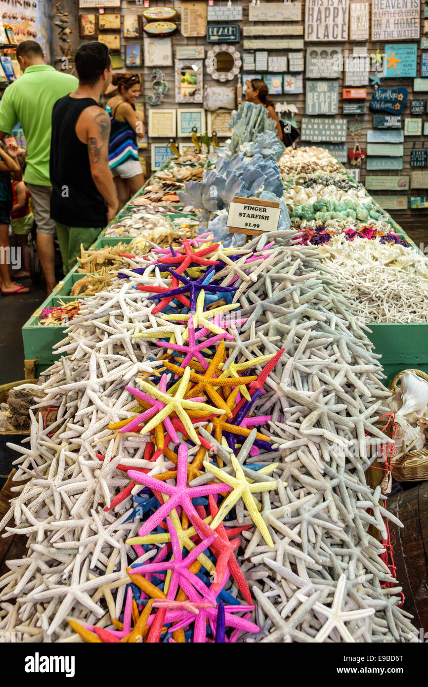 Florida Key West Mallory Square Shell Warehouse souvenirs gifts Stock