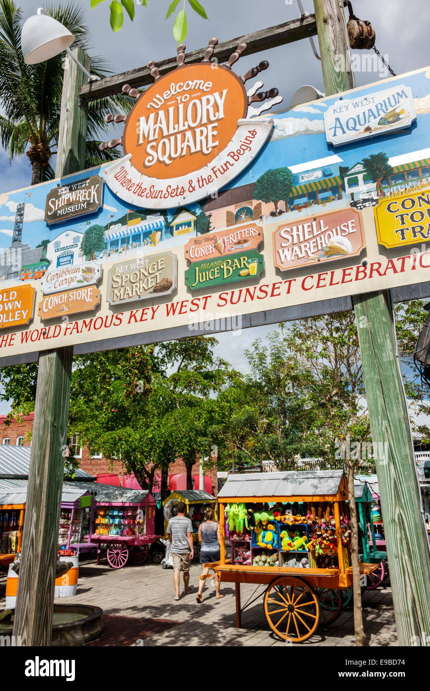 Florida Key West Mallory Square shopping souvenir display sale sign Stock Photo 74625240 Alamy