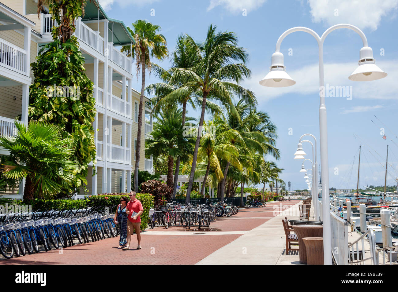Key West Florida,Keys Hyatt Sunset Harbor,harbour,balconies,rental bikes,bicycles,rack,adult