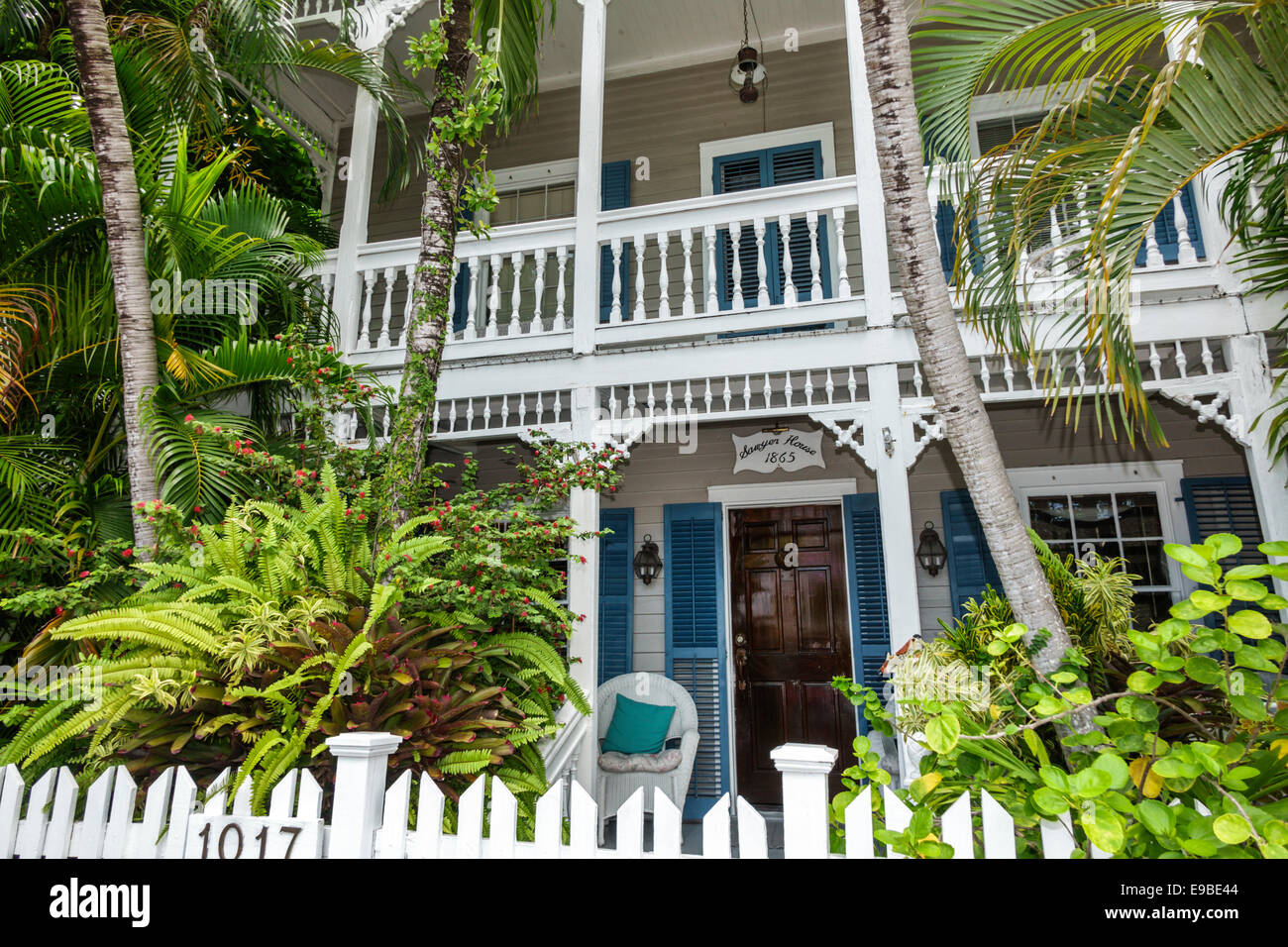 Florida Key West Fleming Street house home private residence white