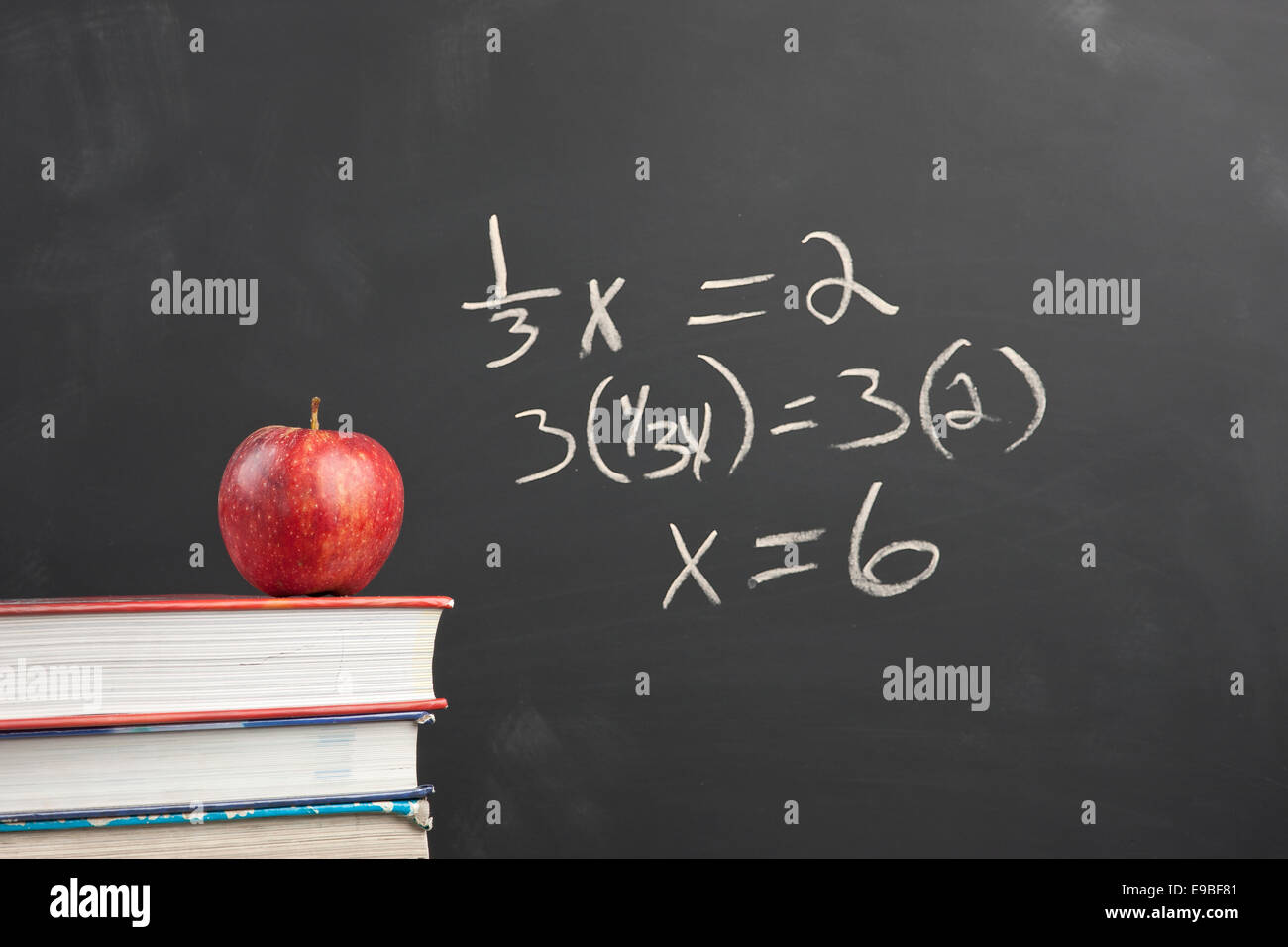 Red apple and algebra equation Stock Photo Alamy