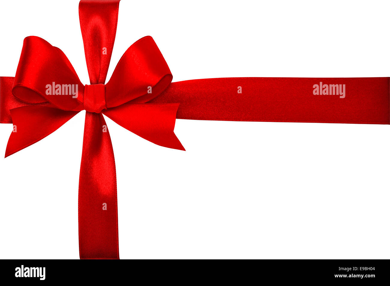 Shiny red satin ribbon on white background Stock Photo - Alamy
