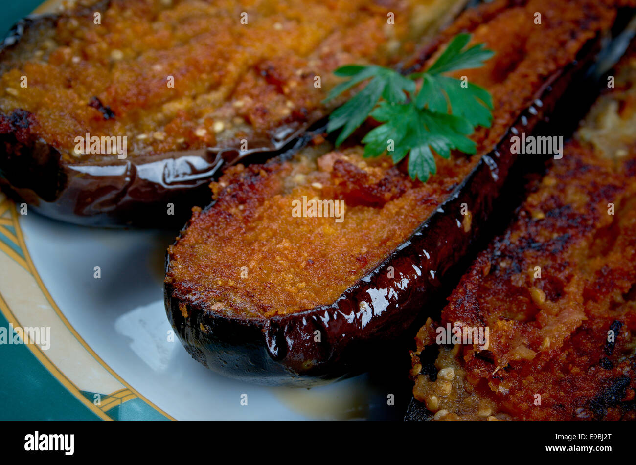 melanzane ripiene alla calabrese eggplant stuffed in Calabria Stock