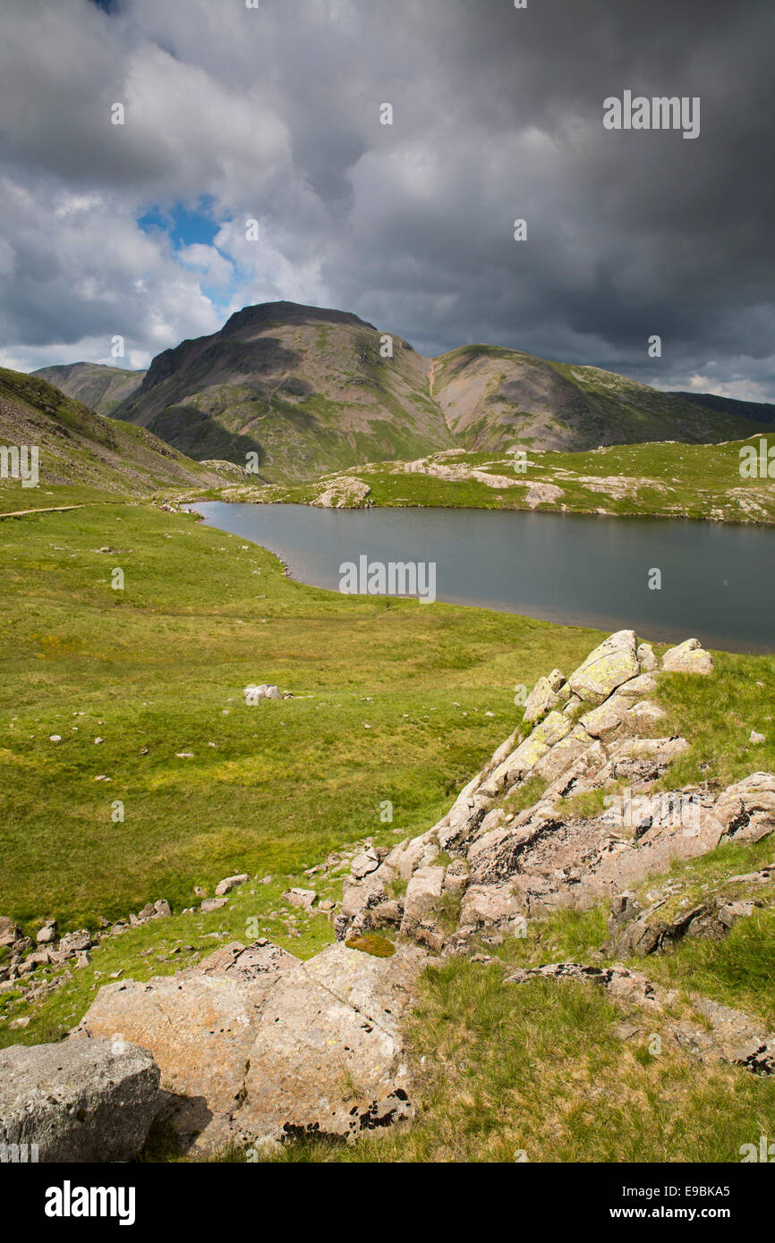 Sprinkling Tarn and Great Gable; Lake District; UK Stock Photo