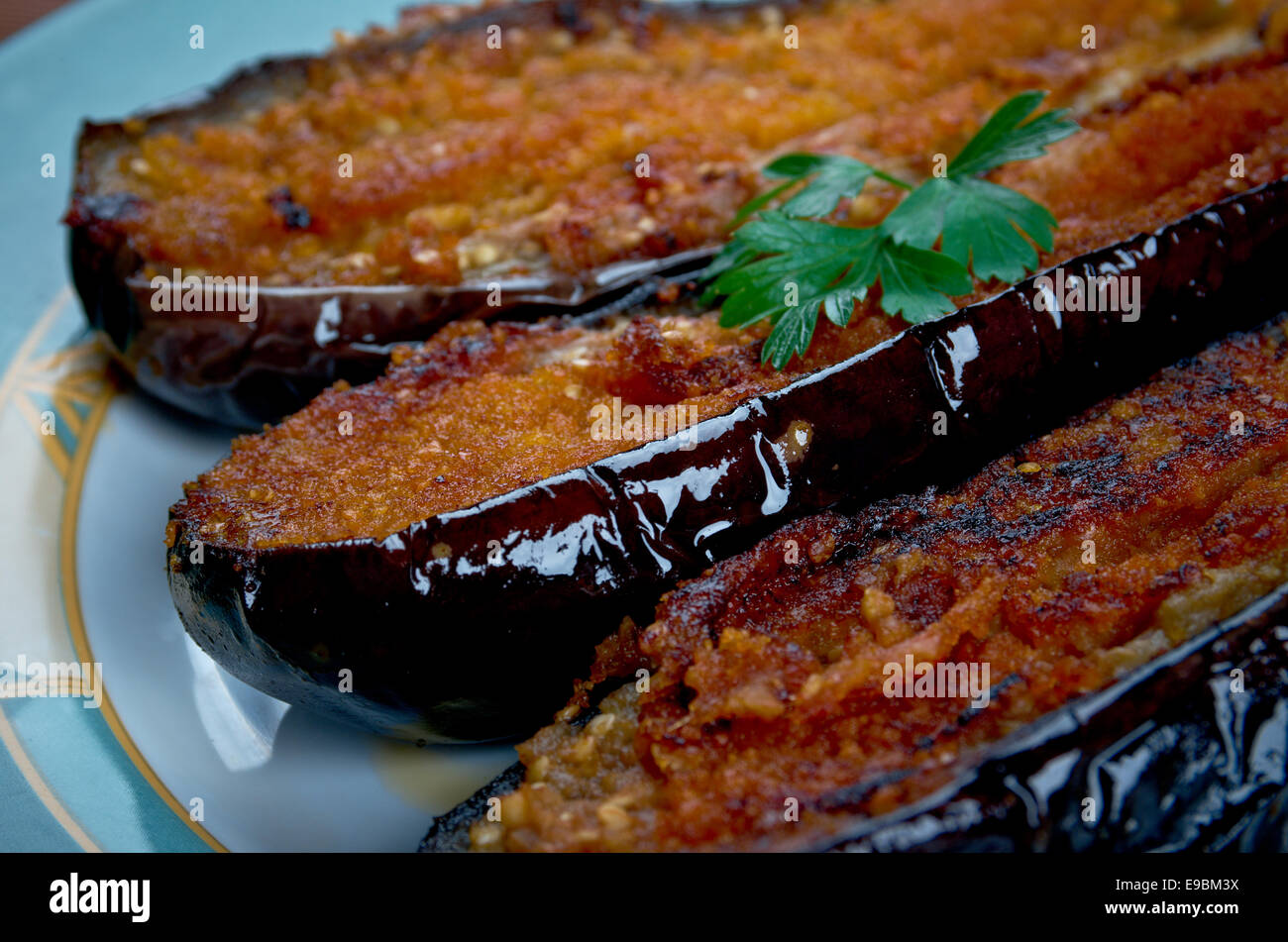 melanzane ripiene alla calabrese eggplant stuffed in Calabria Stock