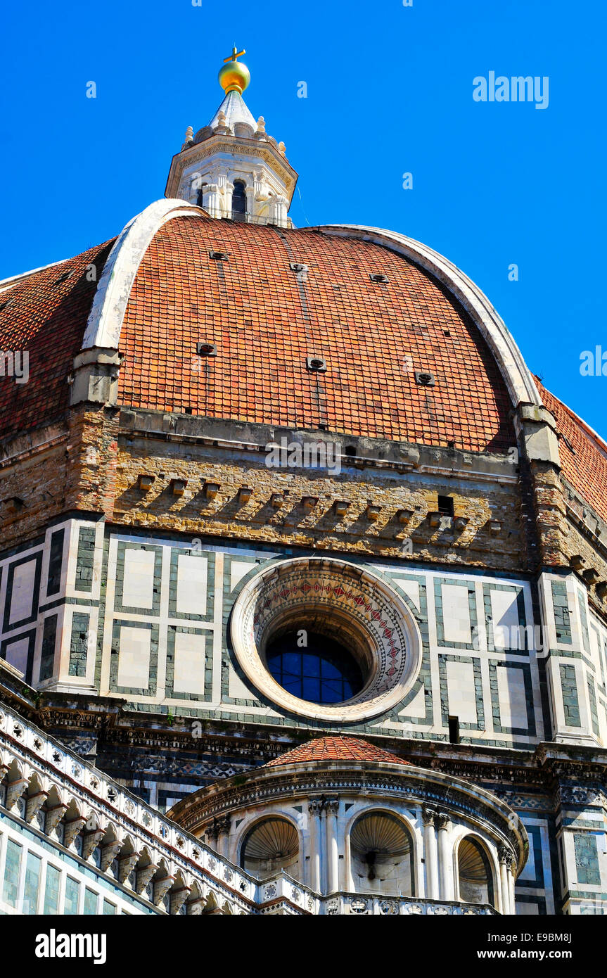view of the dome of the Basilica di Santa Maria del Fiore, il Duomo, in ...