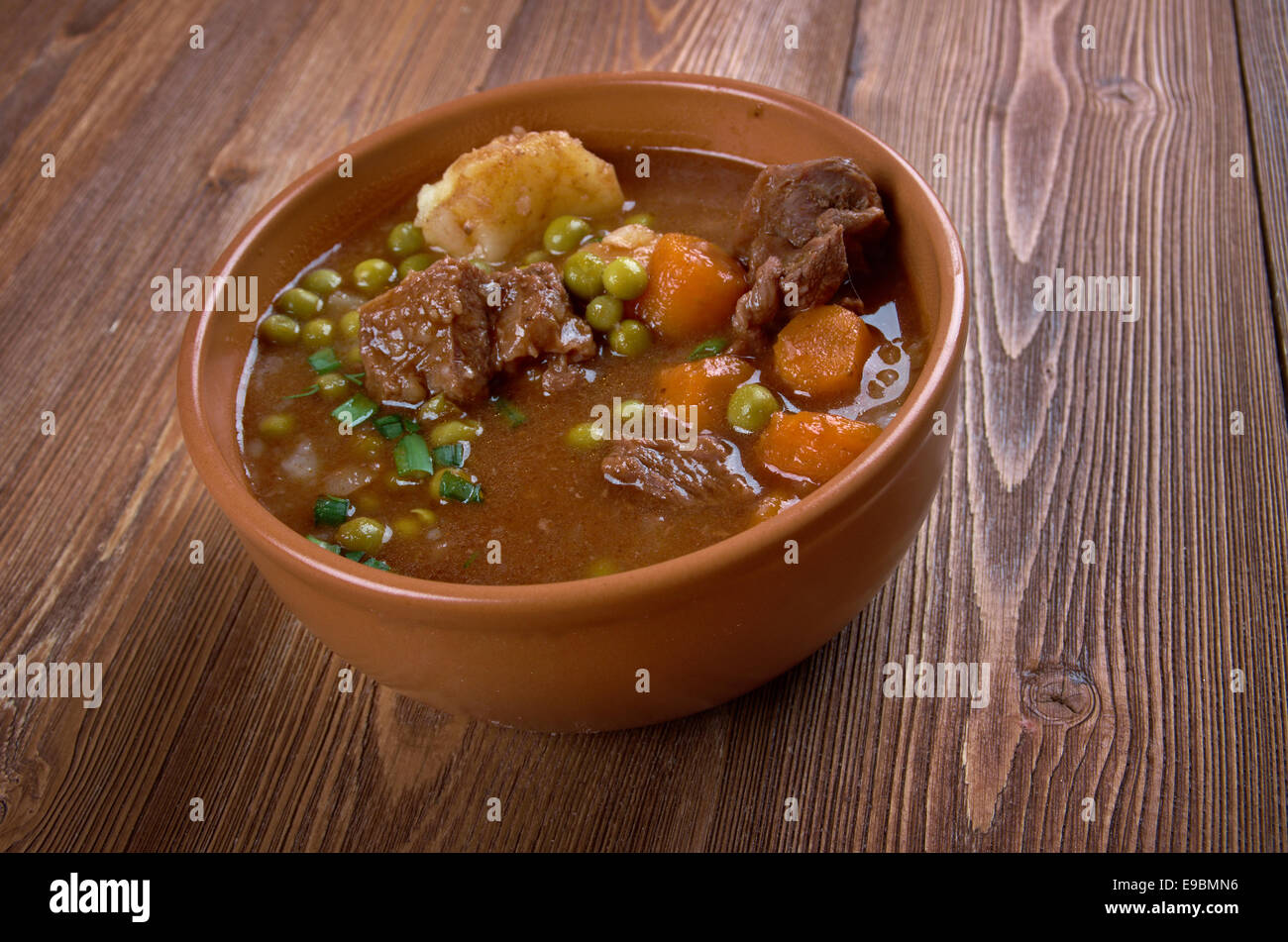 beef fricassee French meat cut into small pieces, stewed or fried