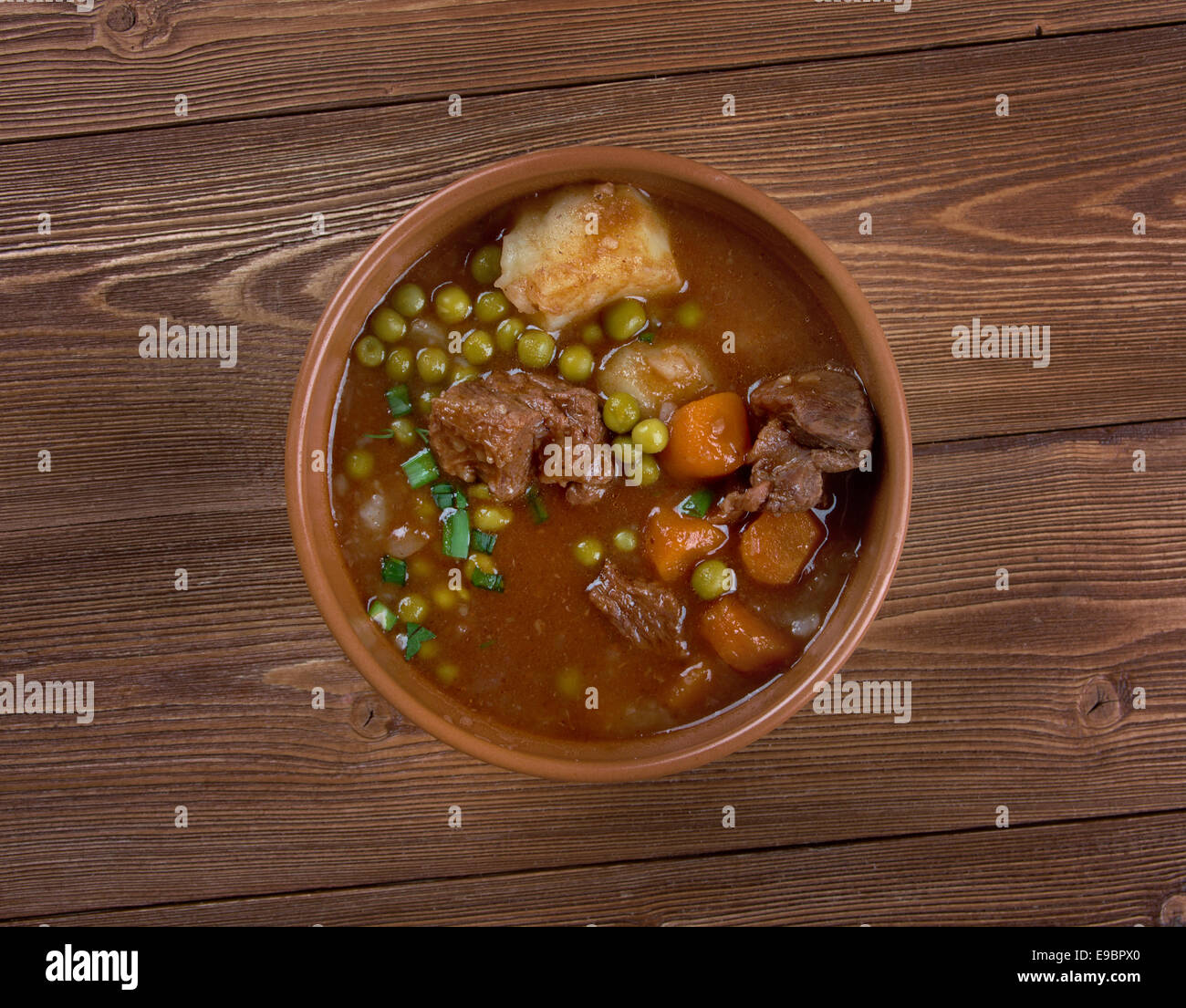 beef fricassee French meat cut into small pieces, stewed or fried
