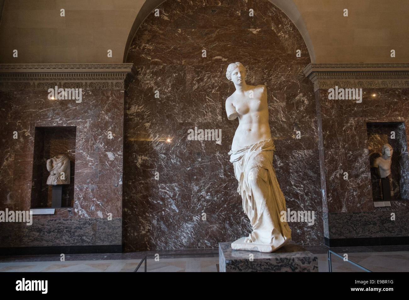 Aphrodite of Milos,better known as the, Venus de Milo, is an ancient Greek, statue, housed in, Louvre Museum, Paris.France,French,Europe,European, Stock Photo