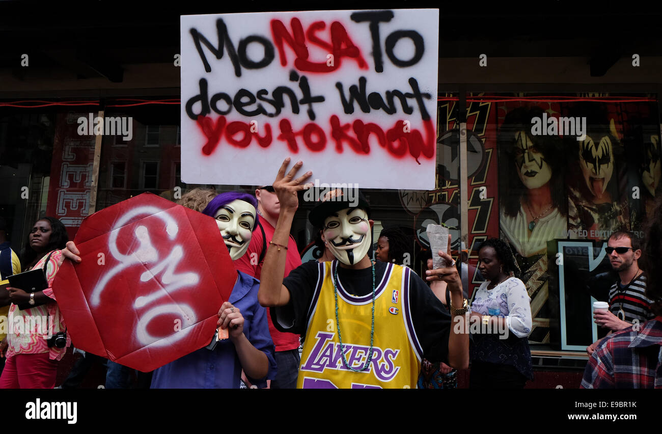 March on Monsato Hollywood Boulevard LA Stock Photo