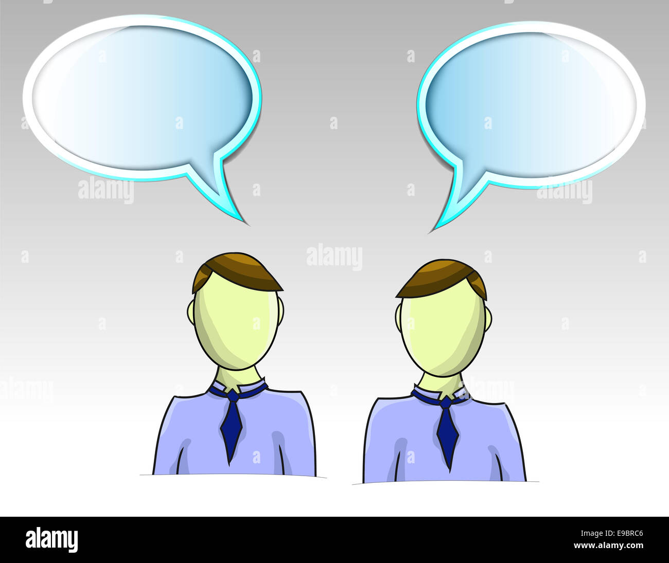 Illustration of two business men with text balloons Stock Photo