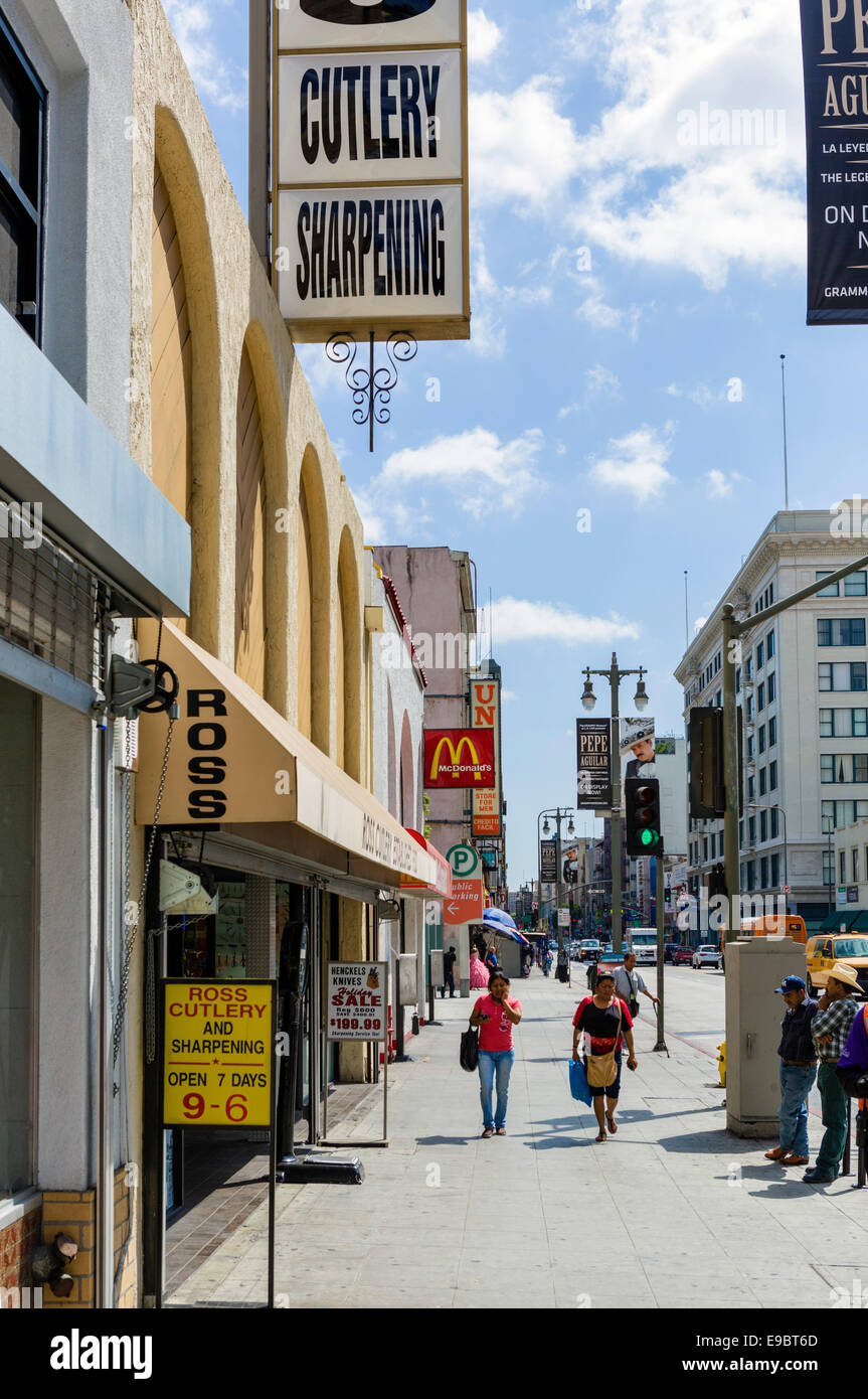 South Broadway in downtown Los Angeles, California, USA Stock Photo