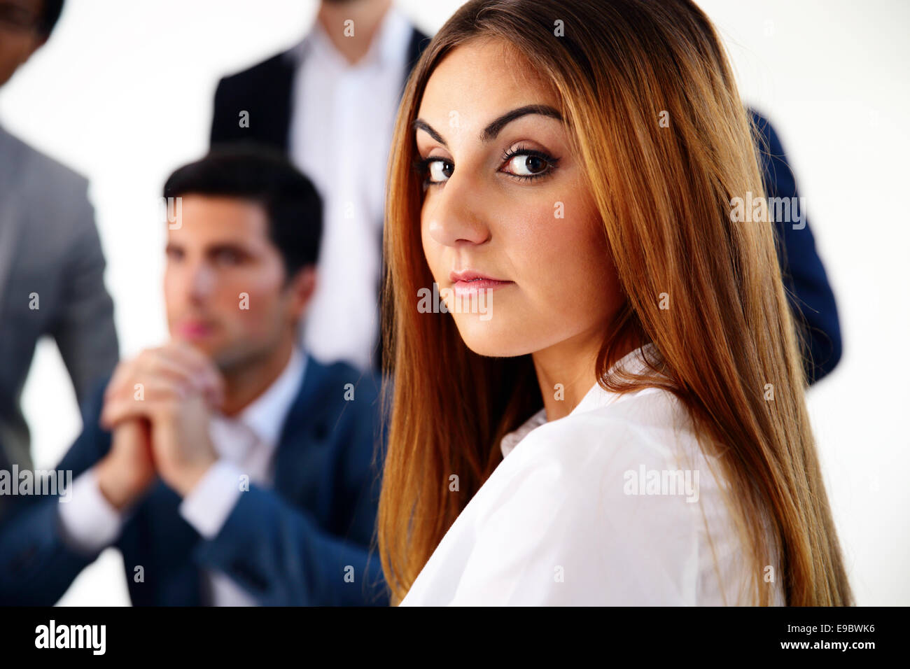 Portrait of beautiful happy businesswoman Stock Photo - Alamy