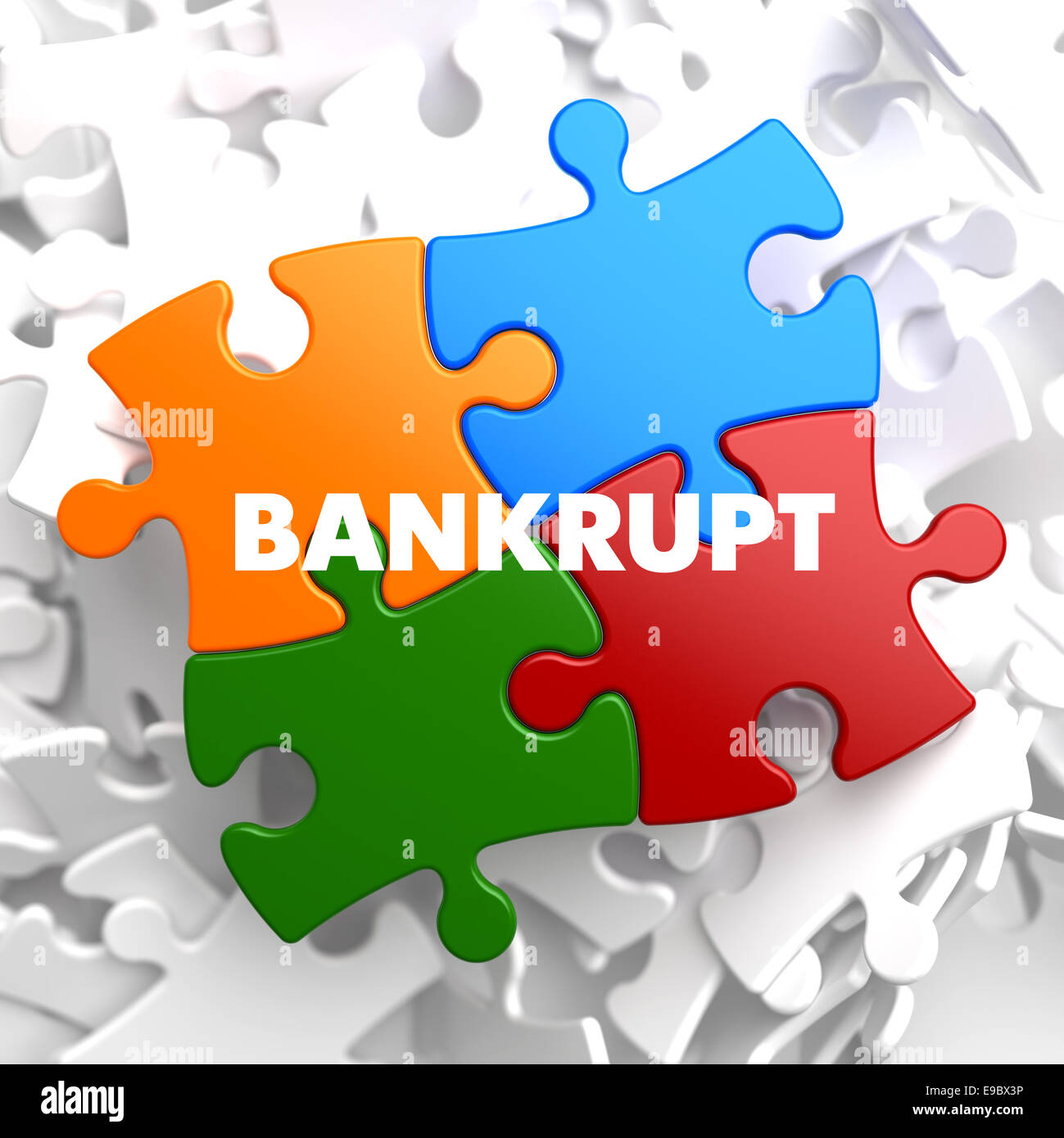 Bankrupt - Concept Multicolor Puzzle. Stock Photo