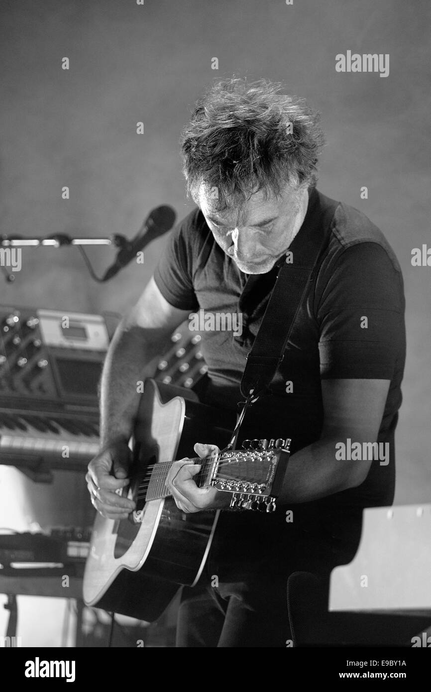 BARCELONA - MAY 08: Yann Tiersen, French musician, performance at Barts stage on May 08, 2014 in Barcelona, Spain. Stock Photo