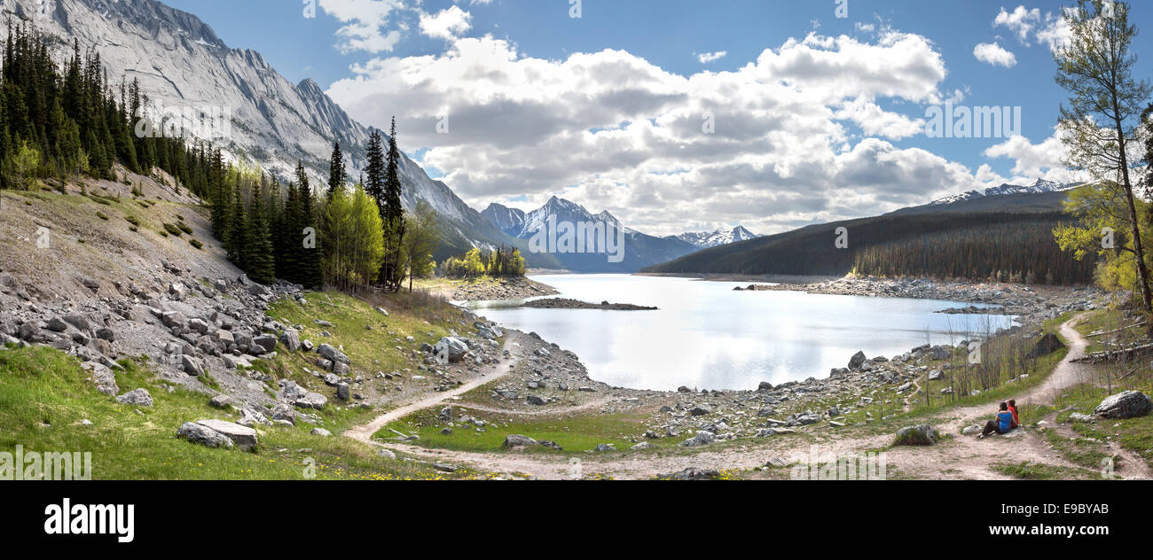 Medicine Lake on Maligne Canyon road, Jasper, Alberta, Canada, North America. Stock Photo