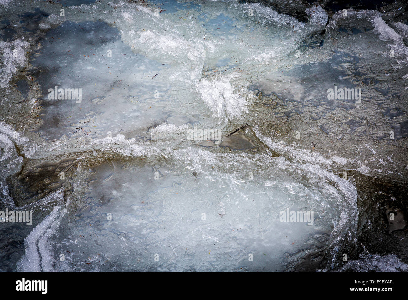 Ice formations on Lake Louise, Banff National Park, Alberta, Canada, North America. Stock Photo