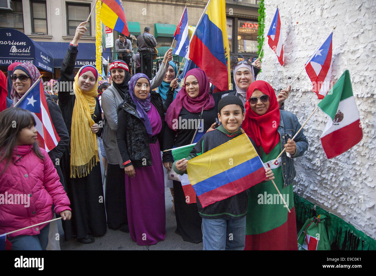 Hispanic Day Parade On 5th Avenue In NYC Hispanic Muslims Representing