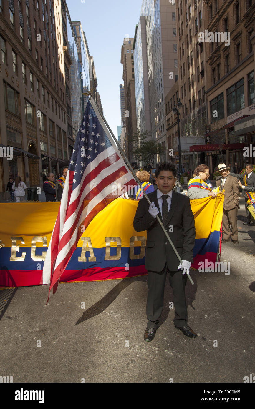 Hispanic Day Parade on 5th Avenue in New York City. Group representing