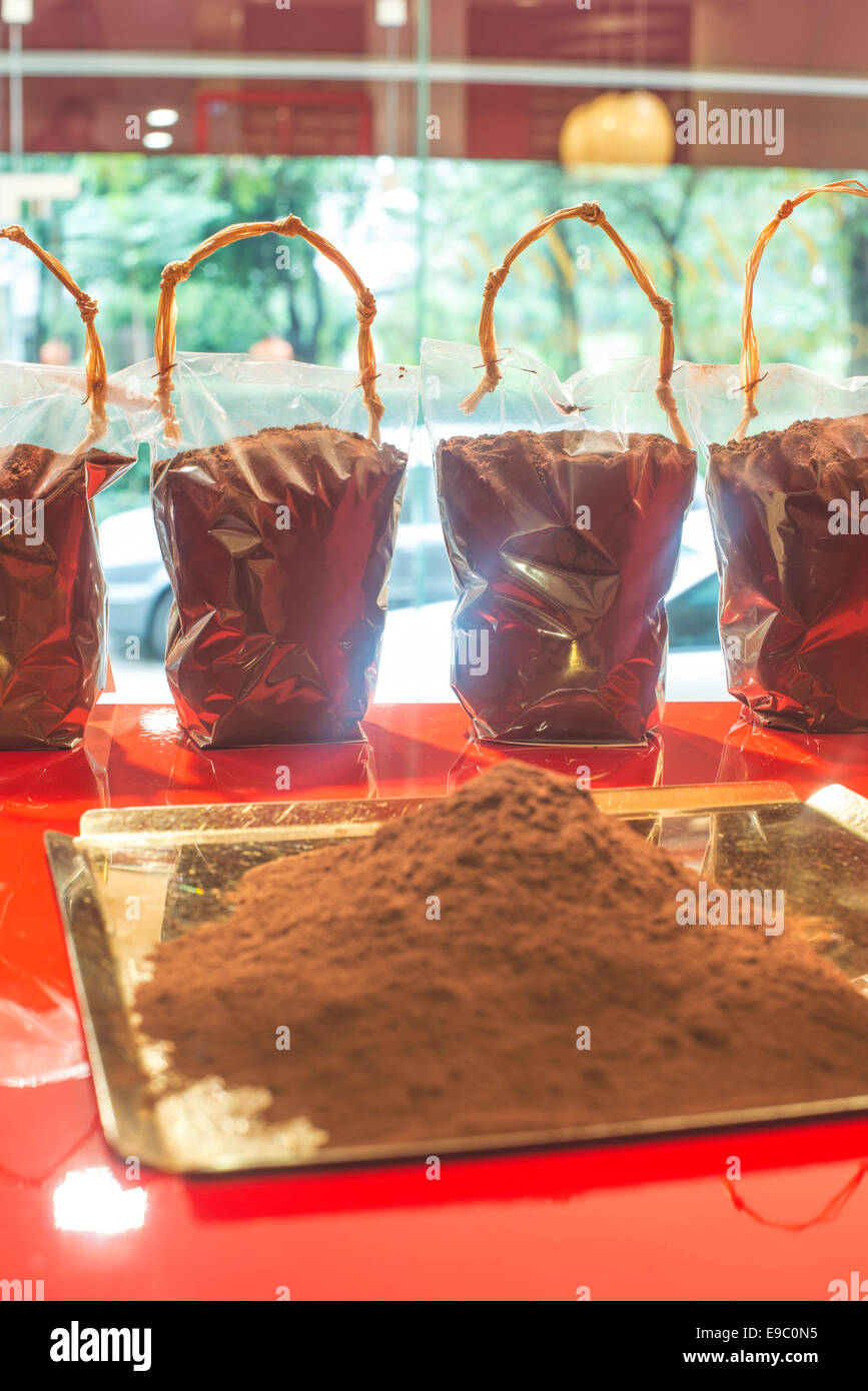 Cocoa powder on a shelf in a store Stock Photo Alamy