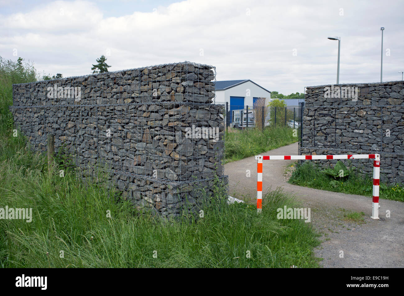 Public cycleway and footpath. Leichlingen, Germany. Stock Photo