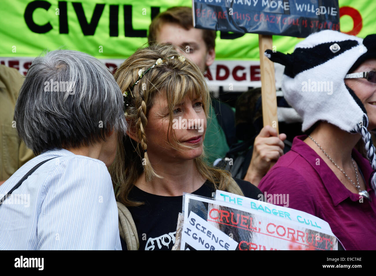 Badger Cull Protesters, London, England. Stock Photo