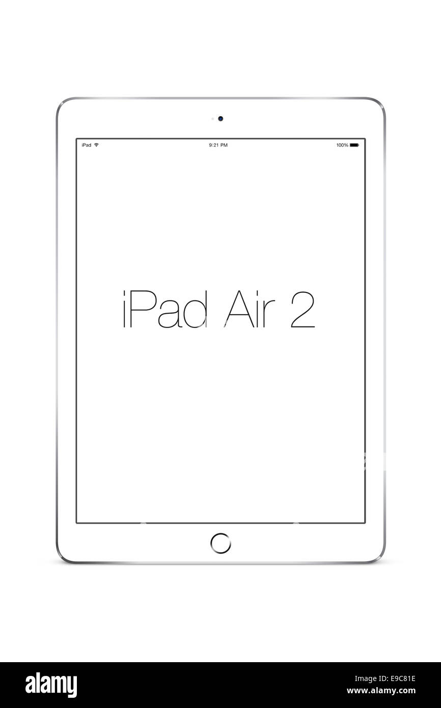 Tablet ipad air 2 silver, digitally generated artwork. Stock Photo