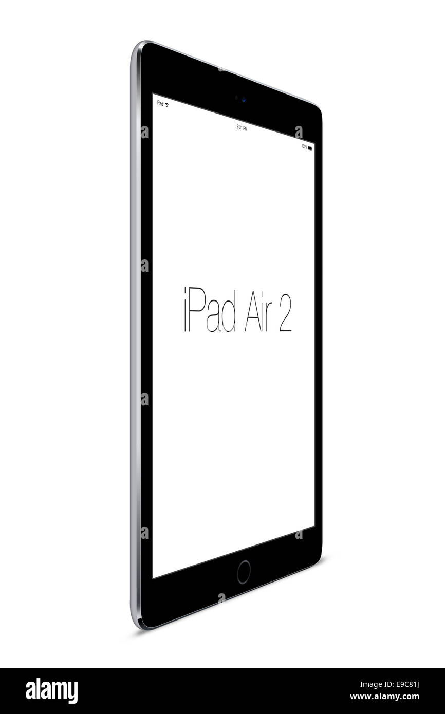 Tablet ipad air 2 space gray, digitally generated artwork Stock Photo