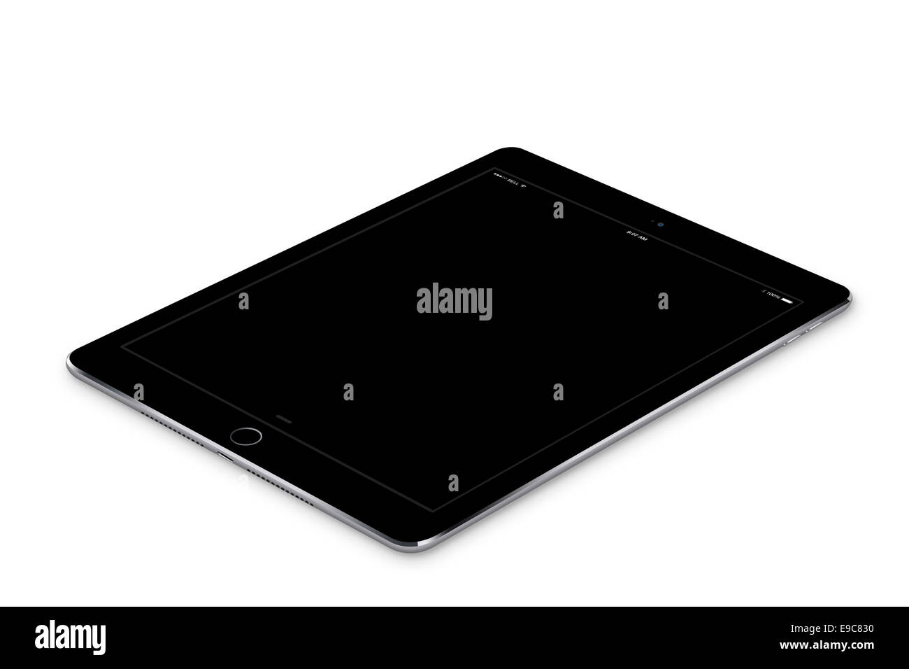 Tablet ipad air 2 space gray with black blank screen, digitally generated artwork. Stock Photo