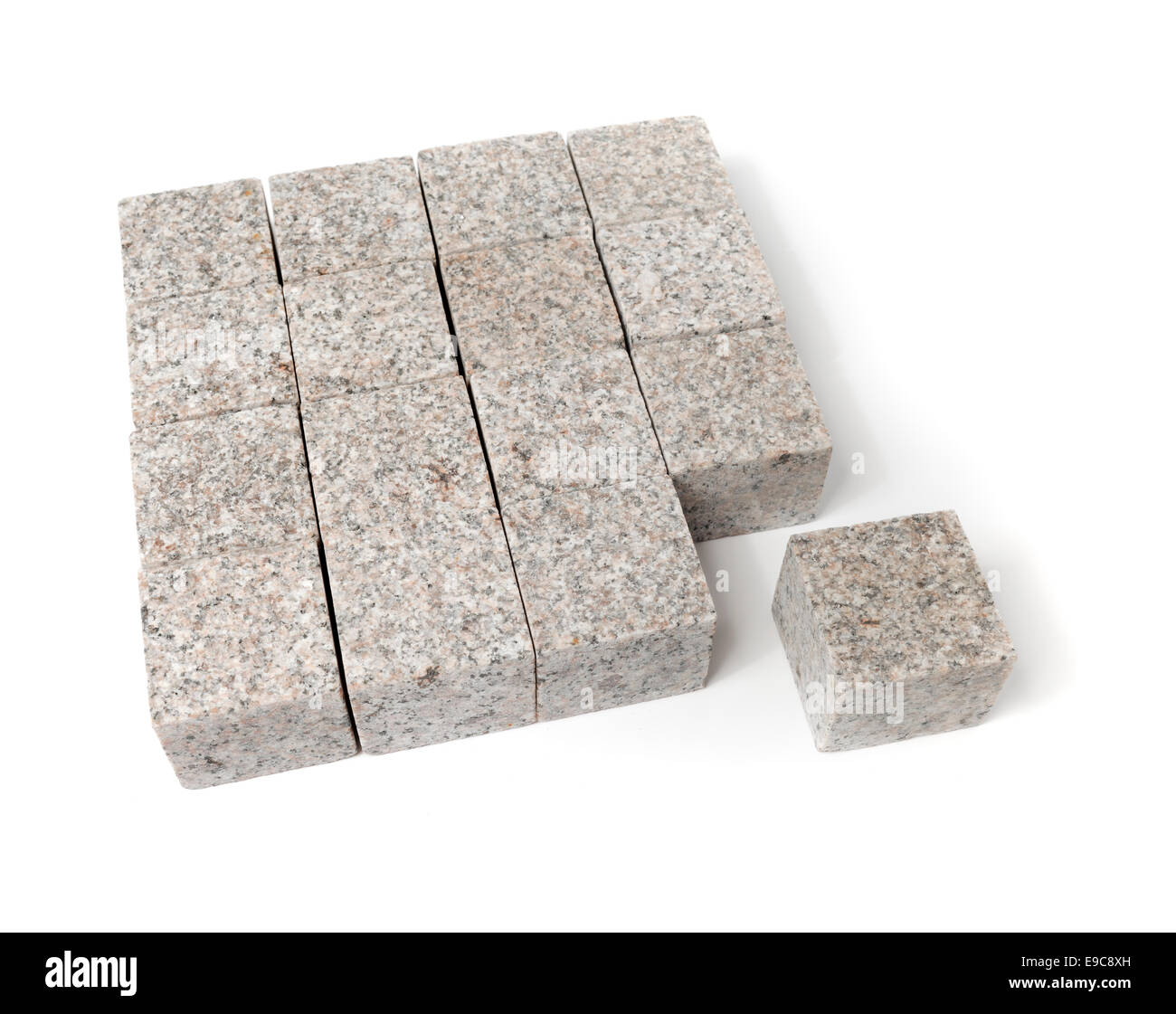 Square shape of blocks made of granite rock. Stock Photo