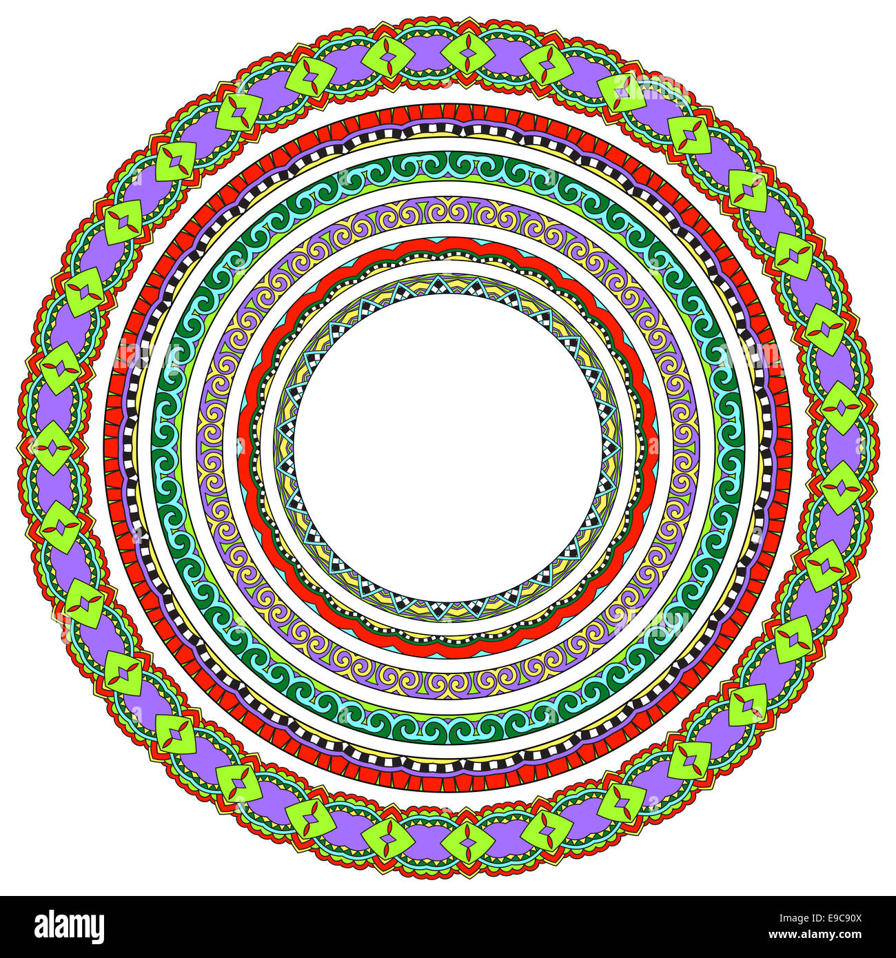 Performs Border Frame set of round geometrical frames, circle border ornament Stock Photo - Alamy