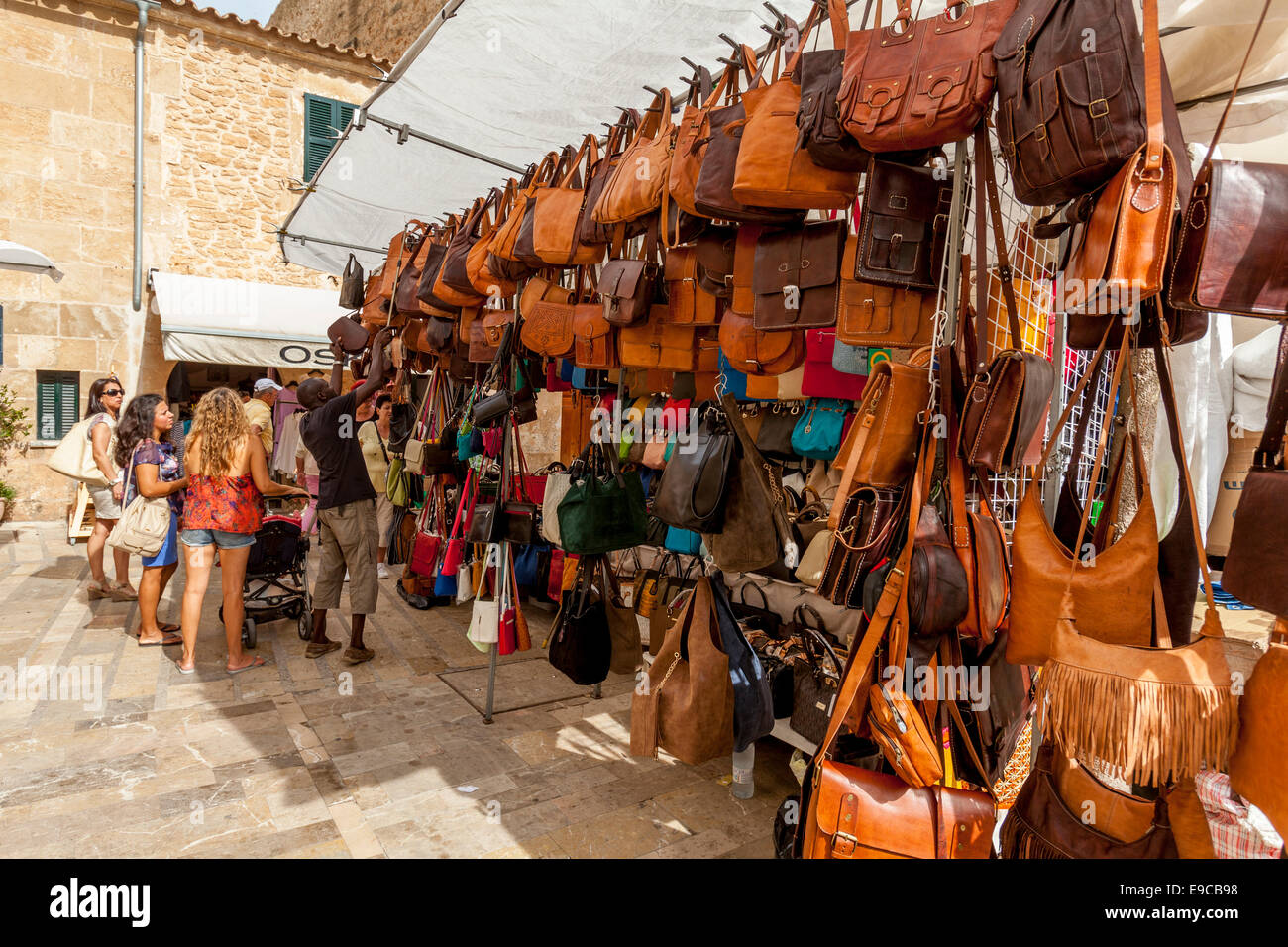 Sunday Market, Alcudia, Mallorca - Spain Stock Photo