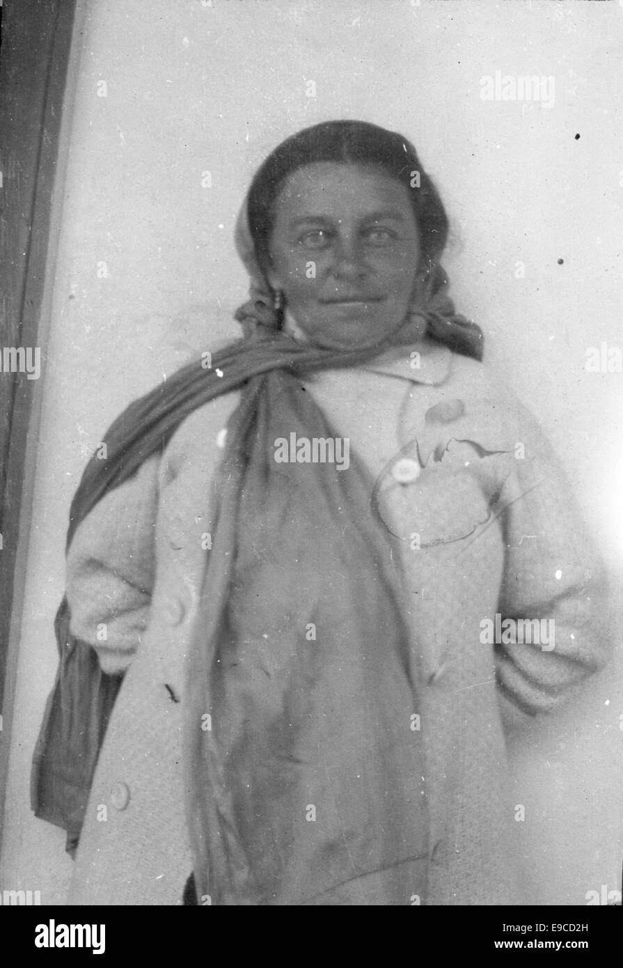 A photograph of an unknown woman in Switzerland, identified in association with Edith Södergran, a notable Finnish poet. The image is linked to the literary history of Finland. Stock Photo