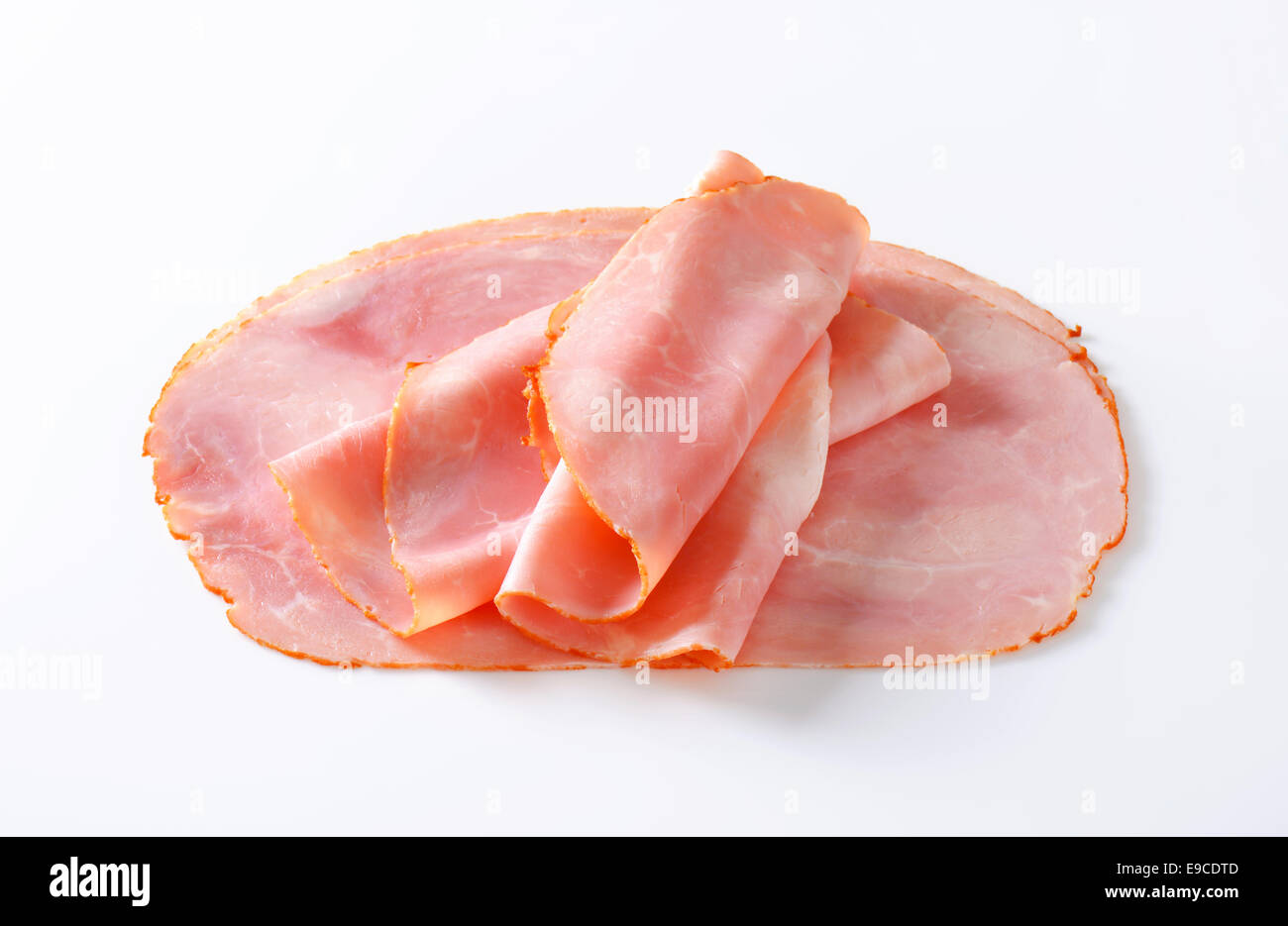 Thin slices of baked ham Stock Photo Alamy