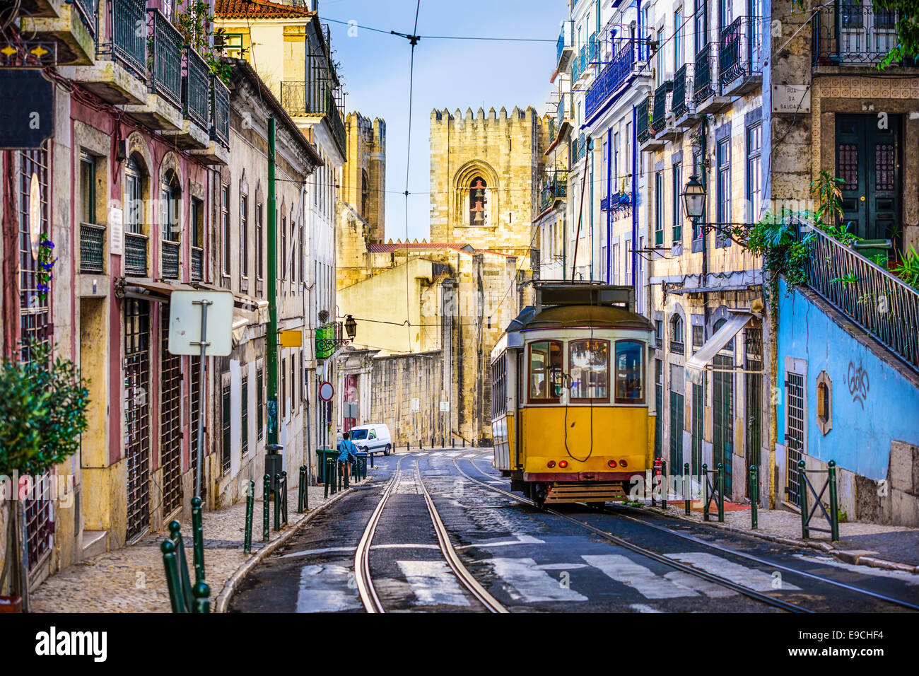 Lisbon, Portugal tram. Stock Photo