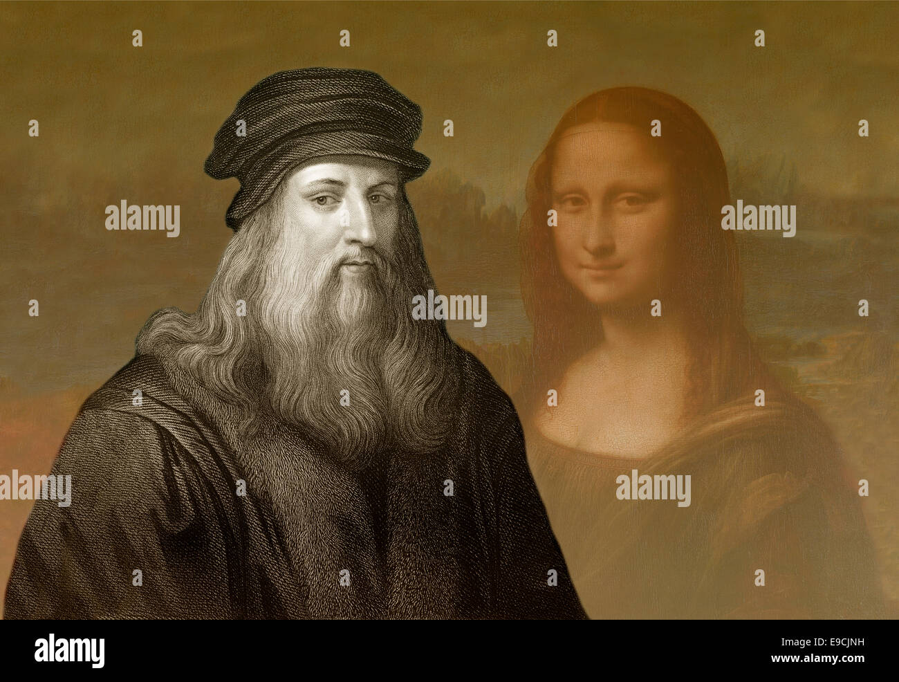 Mona Lisa, Leonardo da Vinci, 1452 - 1519, Italian painter, sculptor, architect and engineer, Stock Photo
