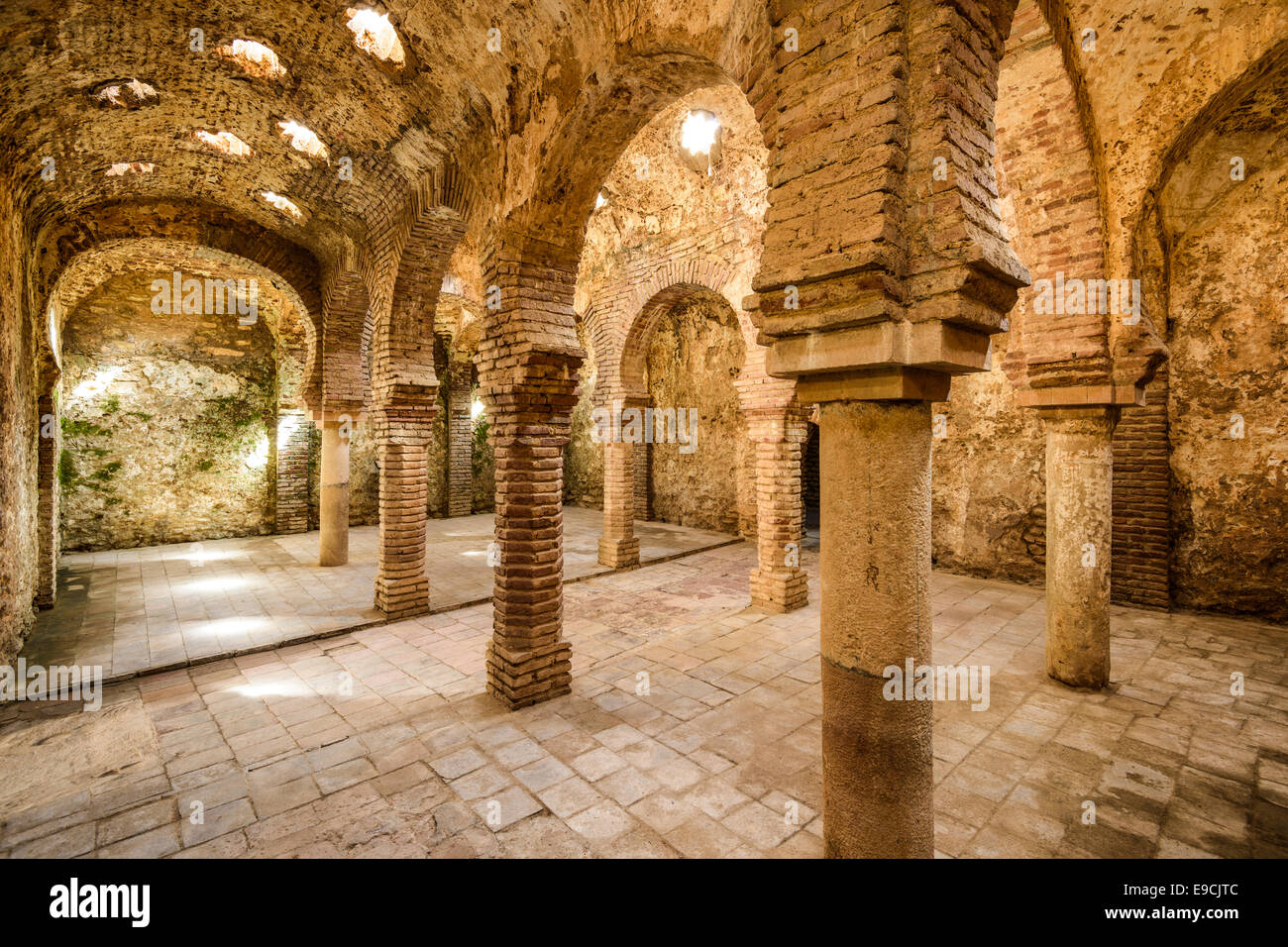 Ronda, Spain at the Arab Baths dating from the 11th-12th Centuries. Stock Photo