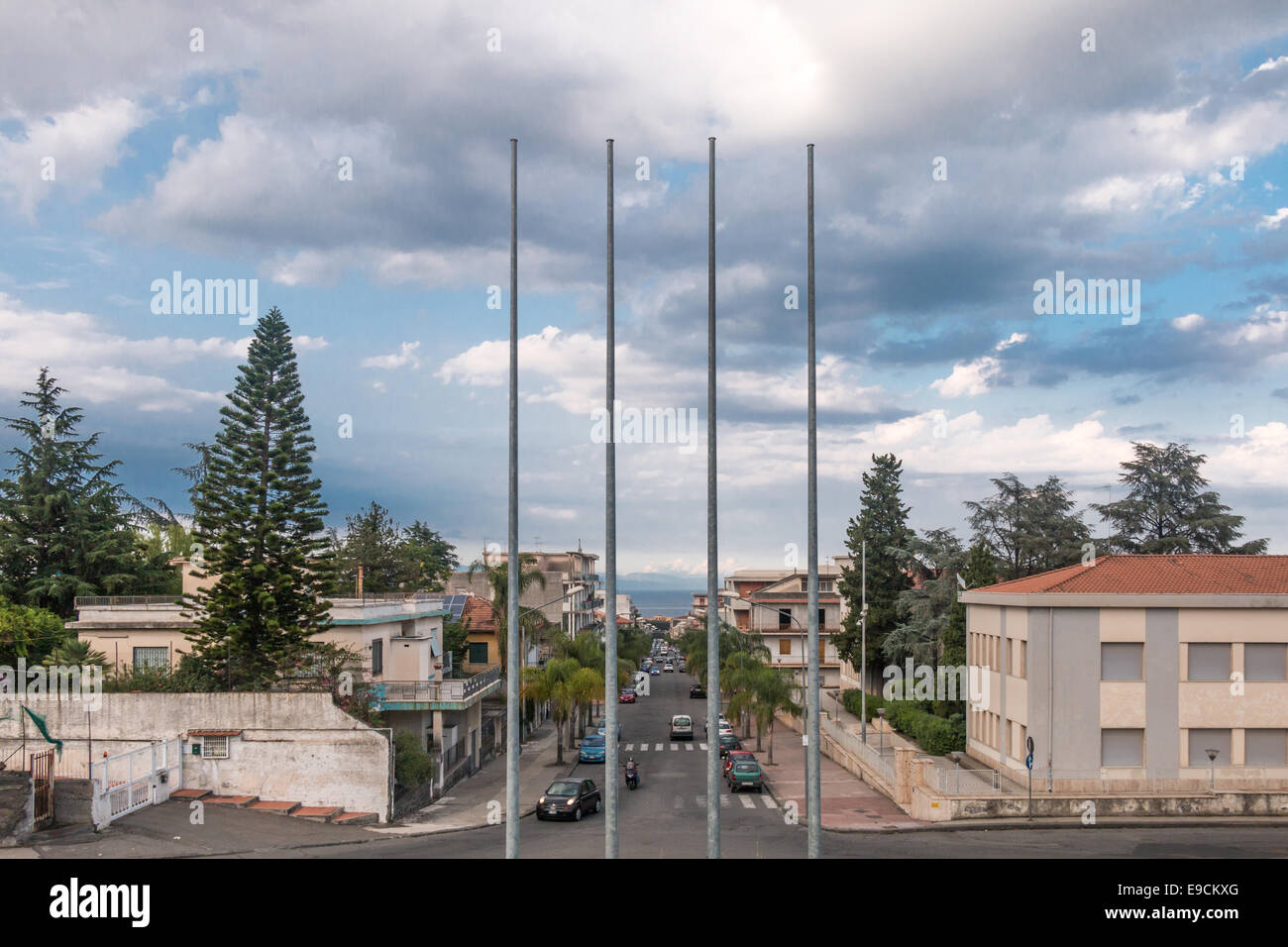 City Scape of Giarre in Sicily Stock Photo