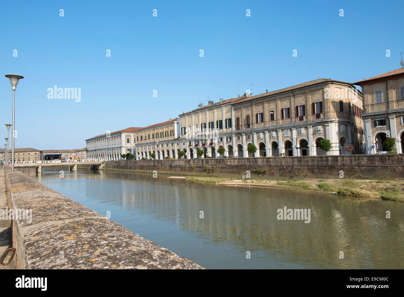 Bridge, River, Water, Street, Fiume Misa, traffic, Summer Jamboree 2014, City, historic, italian, overview, view, Adriatic, Sea Stock Photo