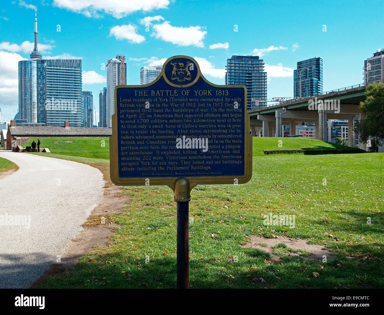 Sign at the entrance to Fort York, Toronto, Ontario, Canada Stock Photo