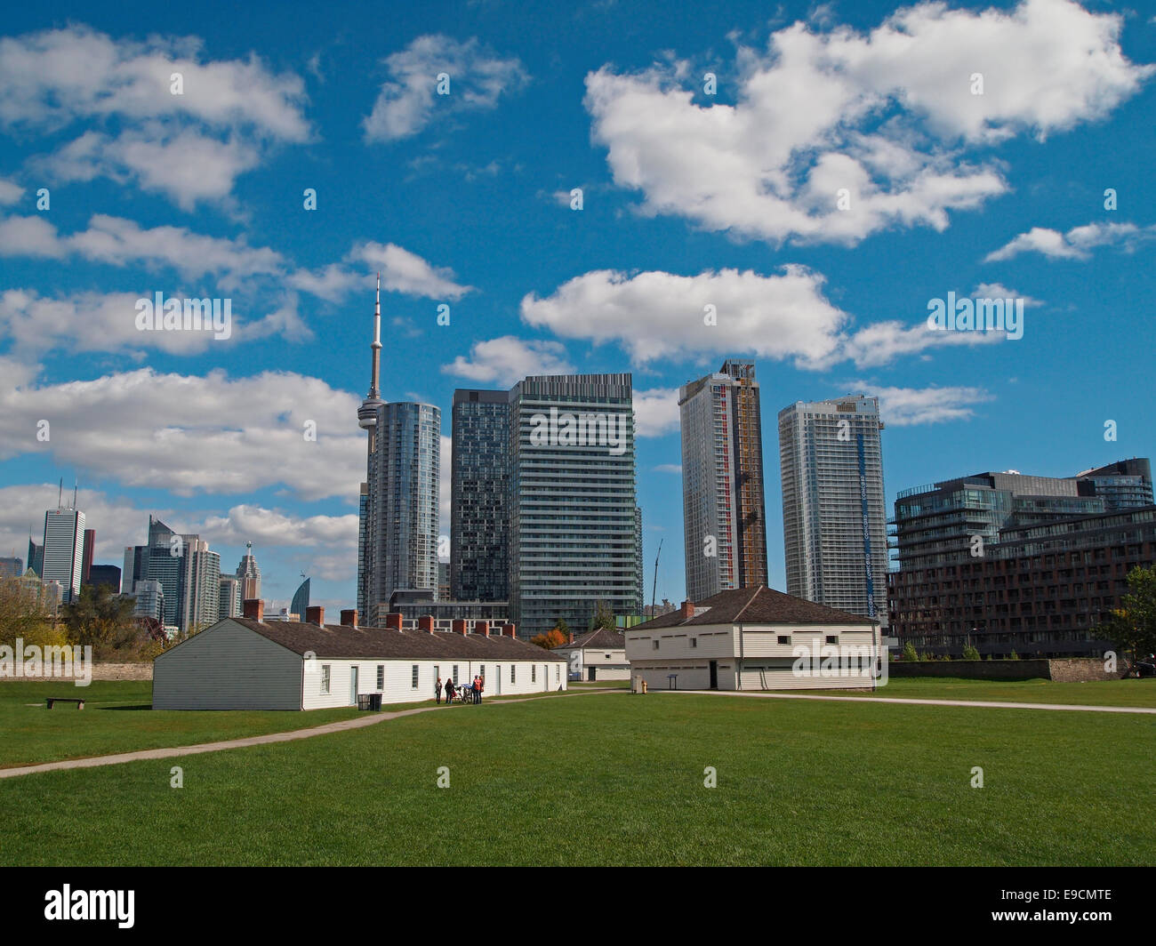 The wooden buildings within Fort York, Toronto, Ontario, Canada Stock Photo